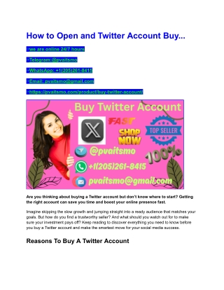 How to Open and Twitter Account Buy