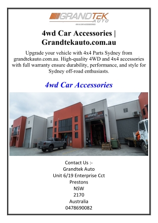 4wd Car Accessories | Grandtekauto.com.au