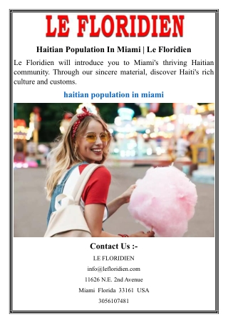 Haitian Population In Miami  Le Floridien