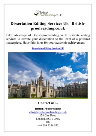 Dissertation Editing Services Uk  British-proofreading.co.uk