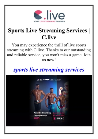 Sports Live Streaming Services | C.live
