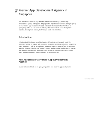 Premier App Development Agency in Singapore