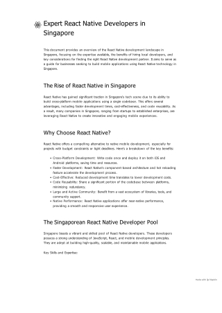 Expert React Native Developers in Singapore