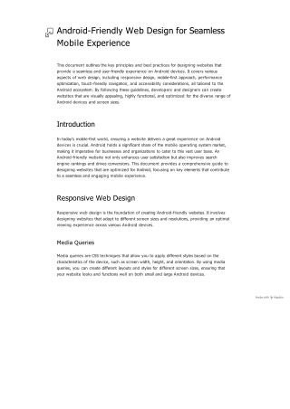 Android-Friendly Web Design for Seamless Mobile Experience