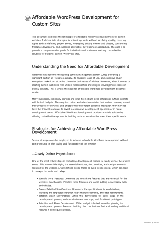 Affordable WordPress Development for Custom Sites