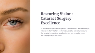 Restoring Vision  Cataract Surgery Excellence