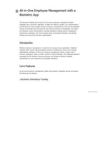 All-in-One Employee Management with a Biometric App