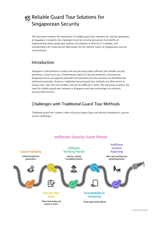 Reliable Guard Tour Solutions for Singaporean Security