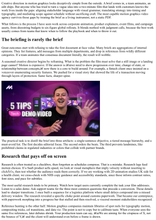 Creative Direction 101: How Motion Graphics Video Agencies Nail the Brief