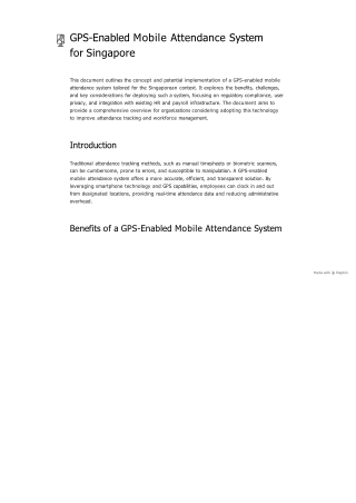 GPS-Enabled Mobile Attendance System for Singapore