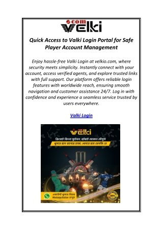 Official Velki Link Provides Easy Access to Secure Gaming and Betting