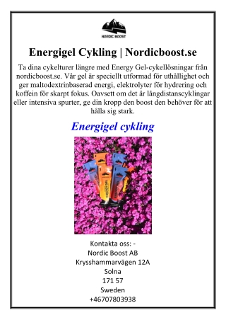 Energigel Cykling | Nordicboost.se