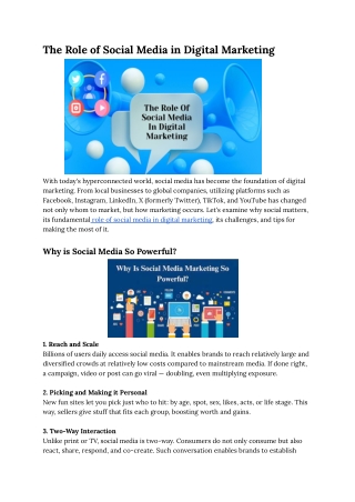 The Role of Social Media in Digital Marketing
