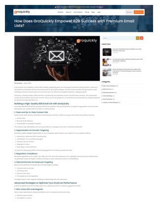 How Does GroQuickly Empower B2B Success with Premium Email Lists
