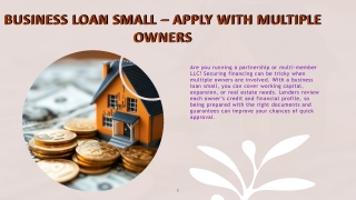 Business Loan Small – Apply with Multiple Owners
