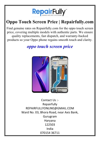 Oppo Touch Screen Price  Repairfully.com
