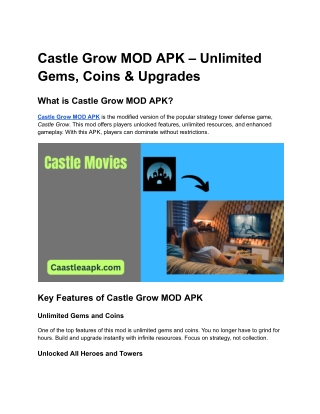 Castle Grow MOD APK – Unlimited Gems, Coins & Upgrades