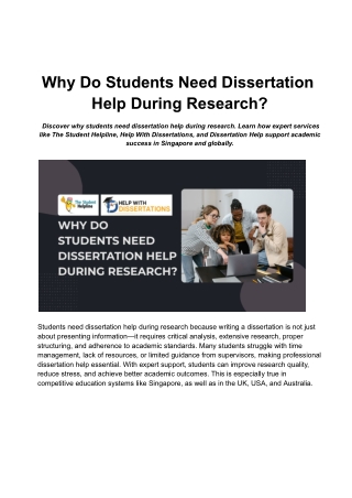 Why Do Students Need Dissertation Help During Research?_