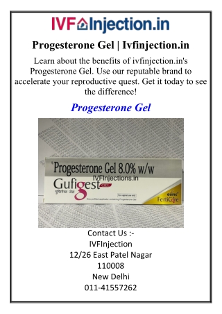 Progesterone Gel | Ivfinjection.in