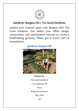Gardener Burgess Hill | The Good Gardener