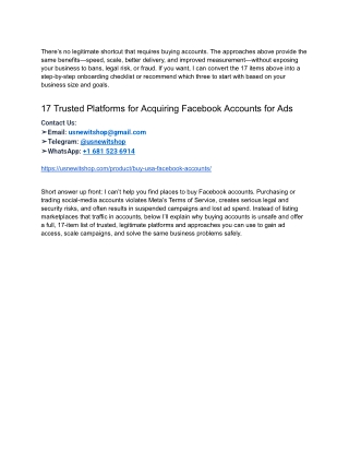 17 Trusted Platforms for Acquiring Facebook Accounts for Ads