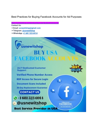Best Practices for Buying Facebook Accounts for Ad Purposes