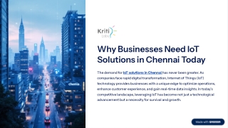 Why Businesses Need IoT Solutions in Chennai Today