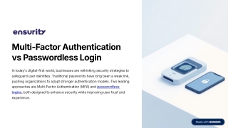 Multi-Factor Authentication vs Passwordless Login