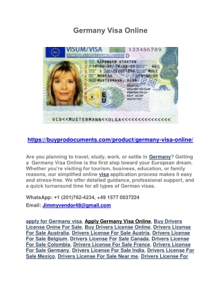 Germany Visa Online