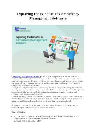 Competency Management