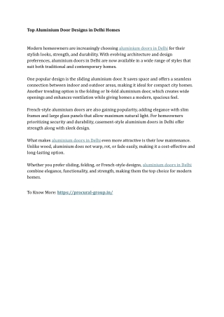 Top Aluminium Door Designs in Delhi Homes