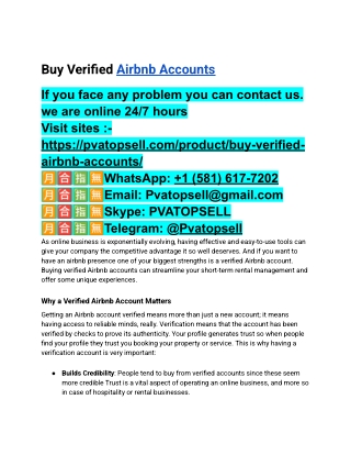 Start Hosting Instantly with Verified Airbnb Accounts