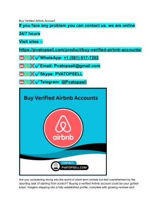 Top 20 Sites to Buy Verified Airbnb Accounts in 2025