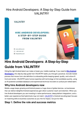 Hire Android Developers
