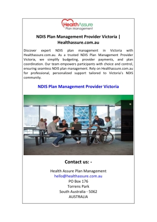 NDIS Plan Management Provider Victoria  Healthassure.com