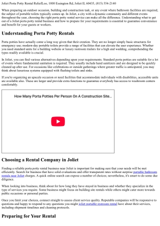 Joliet Porta Potty Rentals: What You Must Anticipate and How to Prepare