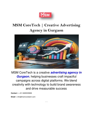 MSM CoreTech  Creative Advertising Agency in Gurgaon