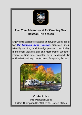Plan Your Adventure at RV Camping Near Houston This Season