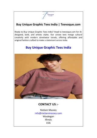 Buy Unique Graphic Tees India  Teevoque