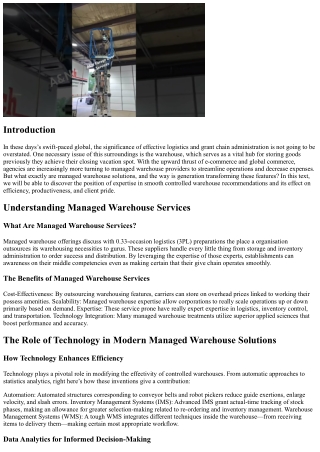 The Function of Advanced tools in Modern Controlled Storage facility Approaches