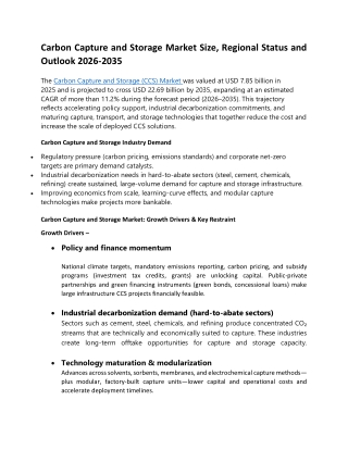 Carbon Capture and Storage Market