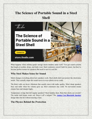 The Science of Portable Sound in a Steel Shell