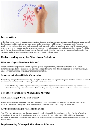 Ensuring Future Success Your Business with Dynamic Warehouse Solutions