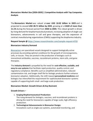 Bioreactors Market Size