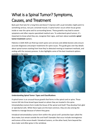What is a Spinal Tumor