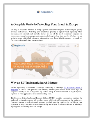 A Complete Guide to Protecting Your Brand in Europe