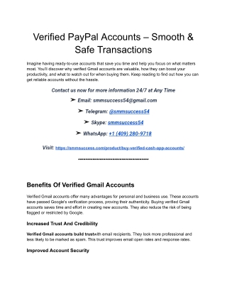 Verified PayPal Accounts – Smooth & Safe Transactions