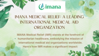 IMANA Medical Relief: Advancing Global Health Through Service
