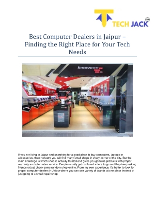 Best Computer Dealers in Jaipur