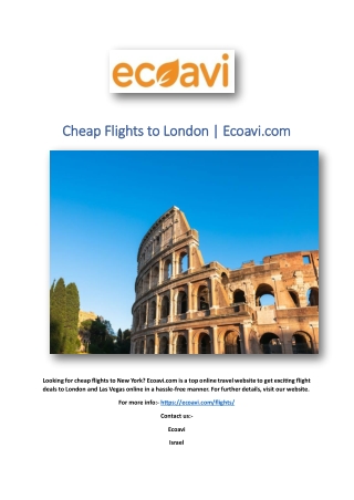 Cheap Flights to London | Ecoavi.com